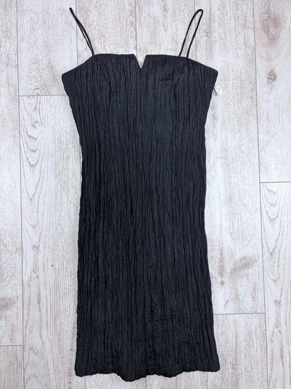 Joseph Ribkoff 10 Black Crinkle Slip Dress - Elegant Minimalist Style